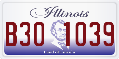 IL license plate B301039