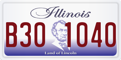 IL license plate B301040