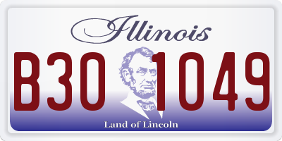 IL license plate B301049