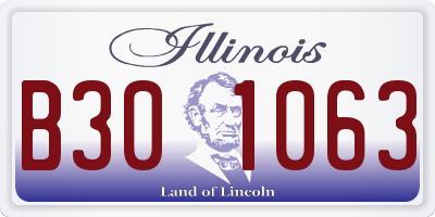 IL license plate B301063