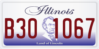 IL license plate B301067