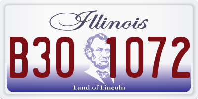 IL license plate B301072