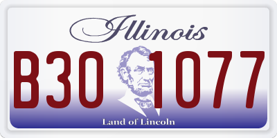 IL license plate B301077