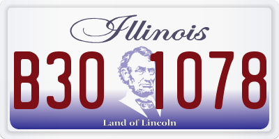 IL license plate B301078