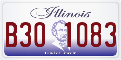 IL license plate B301083