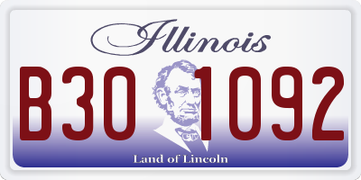 IL license plate B301092