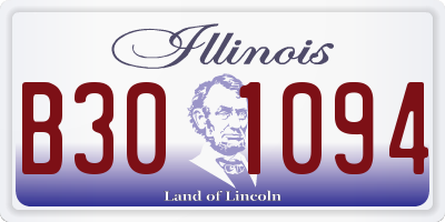 IL license plate B301094