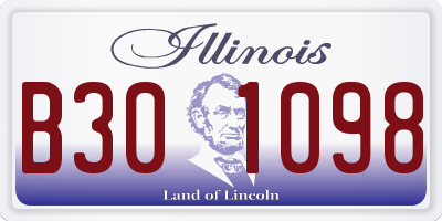 IL license plate B301098