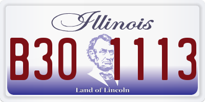IL license plate B301113