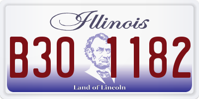 IL license plate B301182