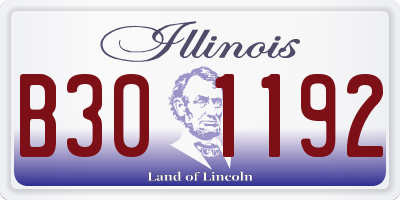 IL license plate B301192