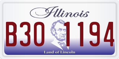 IL license plate B301194