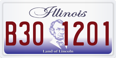 IL license plate B301201
