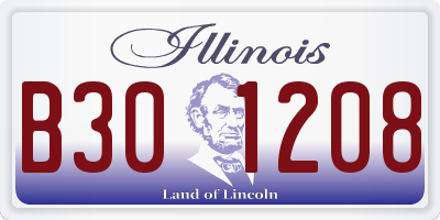 IL license plate B301208