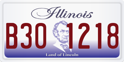IL license plate B301218