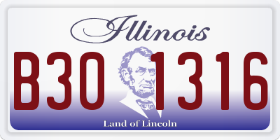 IL license plate B301316