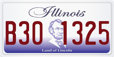 IL license plate B301325