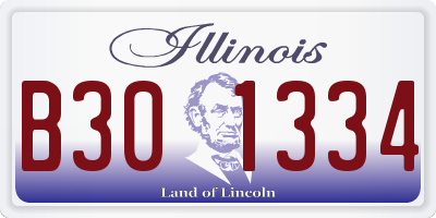IL license plate B301334