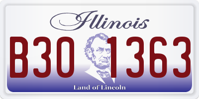 IL license plate B301363