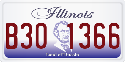 IL license plate B301366