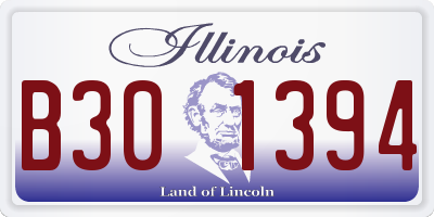IL license plate B301394