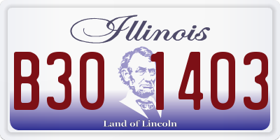 IL license plate B301403