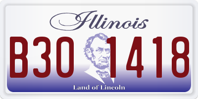 IL license plate B301418