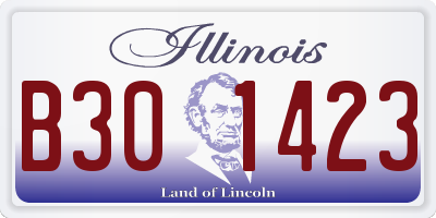 IL license plate B301423