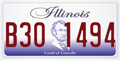 IL license plate B301494