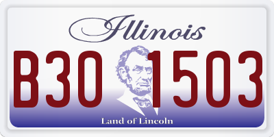 IL license plate B301503