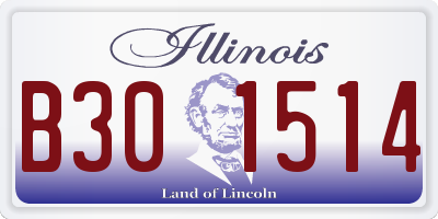 IL license plate B301514
