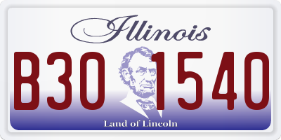 IL license plate B301540