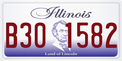 IL license plate B301582