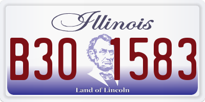 IL license plate B301583