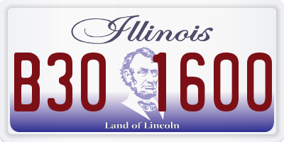 IL license plate B301600