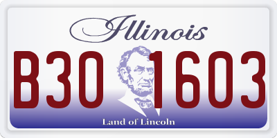 IL license plate B301603