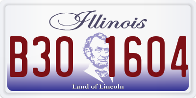 IL license plate B301604