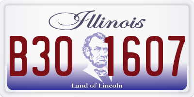 IL license plate B301607