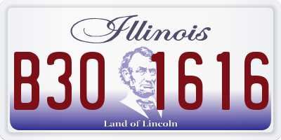 IL license plate B301616