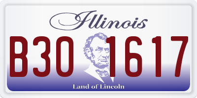 IL license plate B301617