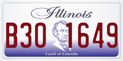 IL license plate B301649