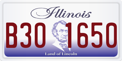 IL license plate B301650