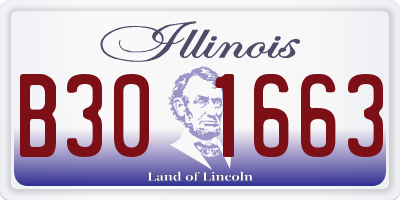 IL license plate B301663