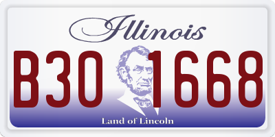 IL license plate B301668