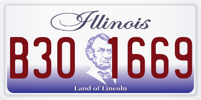 IL license plate B301669