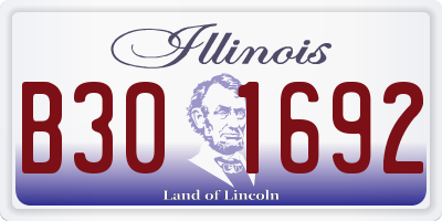 IL license plate B301692