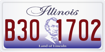 IL license plate B301702