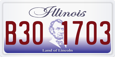 IL license plate B301703