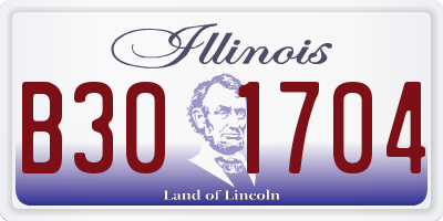 IL license plate B301704