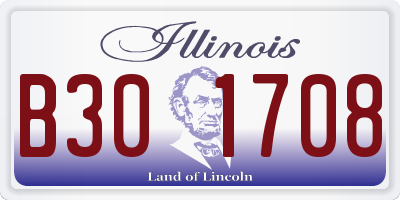 IL license plate B301708